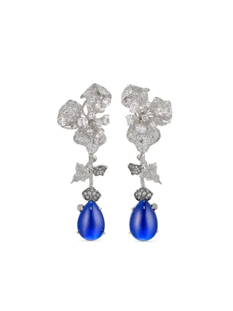Anabela Chan 18kt white gold vermeil Orchid sapphire and diamond earrings