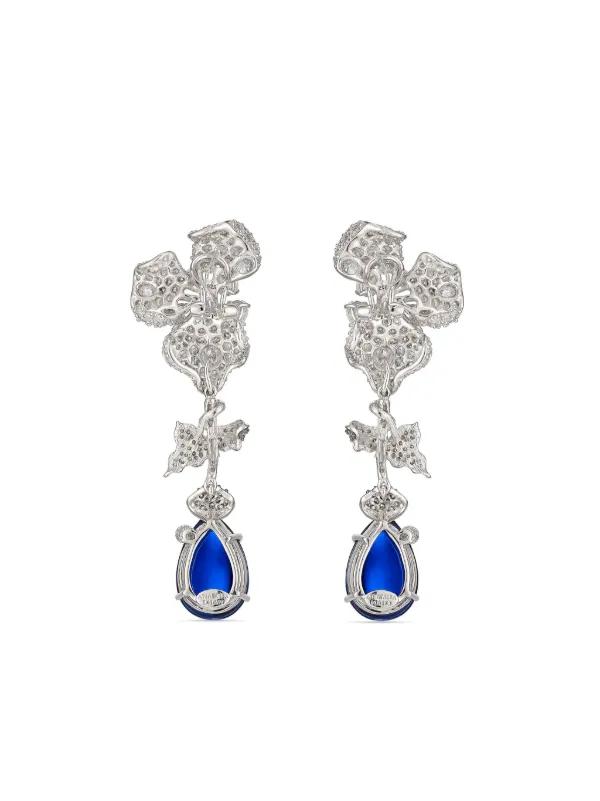 Anabela Chan Orchid サファイア＆ダイヤモンド ピアス 18Kホワイト 