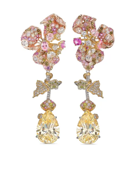 Anabela Chan aretes Canary Orchid en oro amarillo vermeil de 18kt con gemas