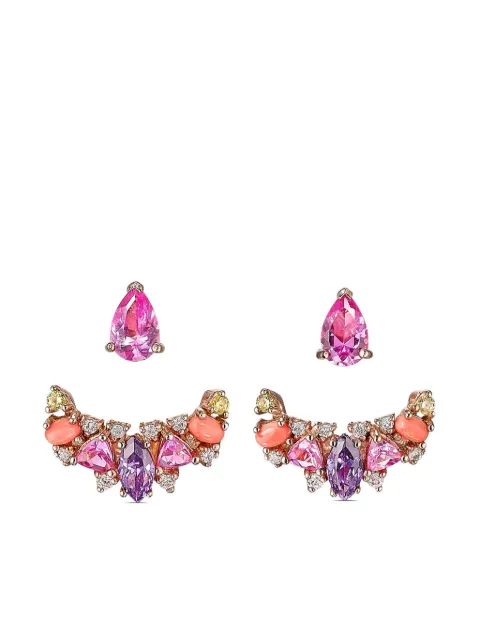 Anabela Chan aretes Twinkle Ear-Jacket en oro amarillo de 18kt