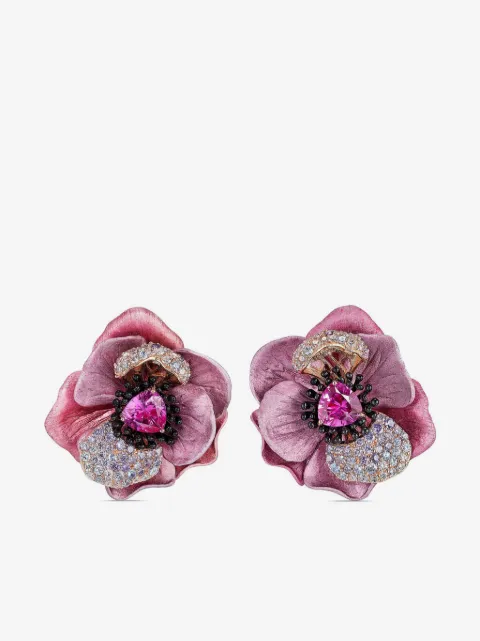 Anabela Chan 18kt rose gold Bloom sapphire and diamond earrings