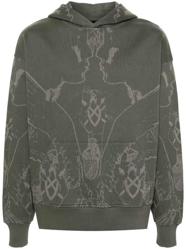 Daily Paper Secret Rythm graphic-print Hoodie | Green | FARFETCH