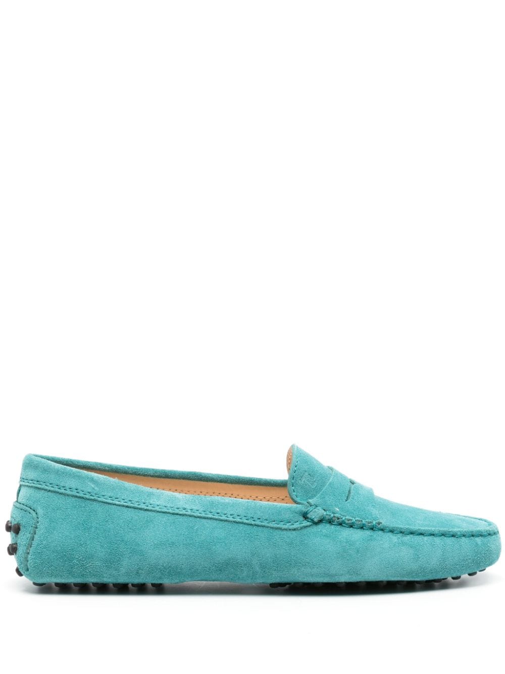 Tod's Suede Penny Loafers In Blue