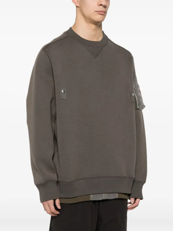 Sacai レイヤード スウェットシャツ | ブラウン | FARFETCH JP