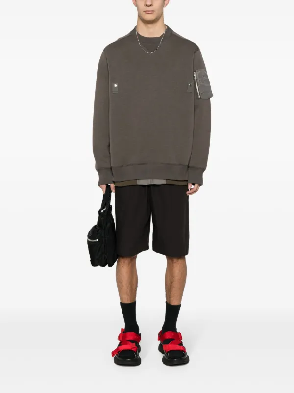 Sacai レイヤード スウェットシャツ | ブラウン | FARFETCH JP
