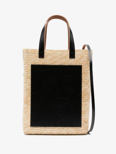 Plan C Pili and Bianca straw tote bag 