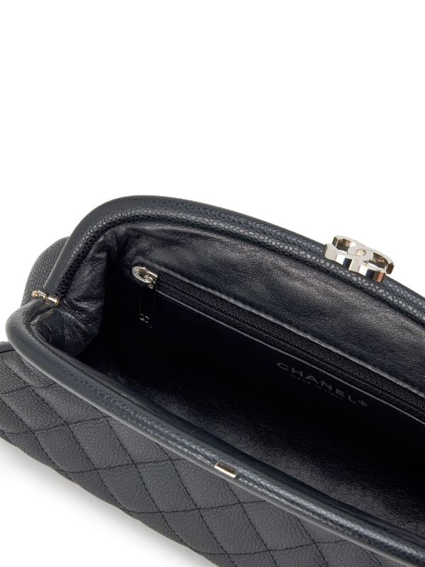 Chanel black quilted clutch fashion bag