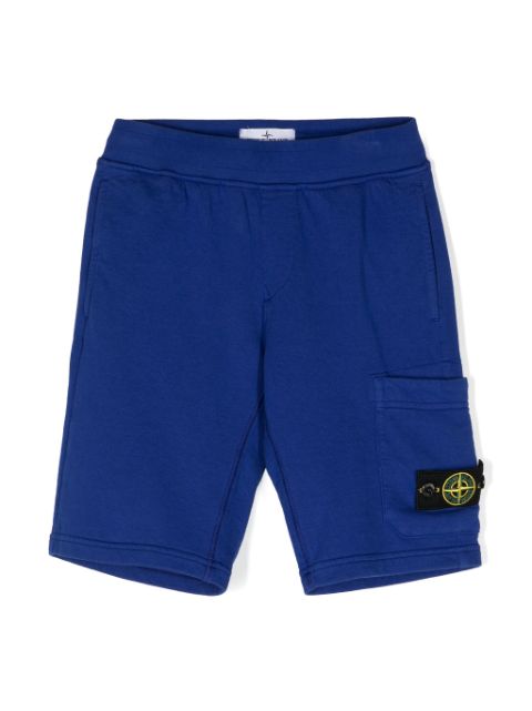 Stone Island Junior Compass-badge cargo shorts