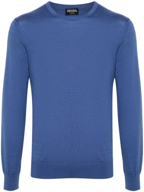 Zegna pull chiné à bords nervurés