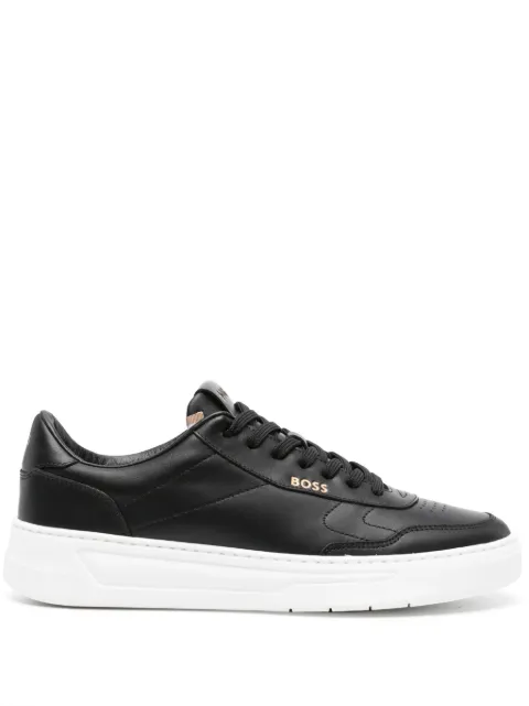 BOSS panelled leather sneakers