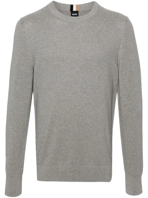 BOSS mélange-effect cotton jumper