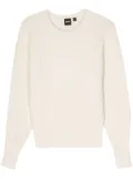 BOSS logo-lettering chunky-knit jumper - Neutrals