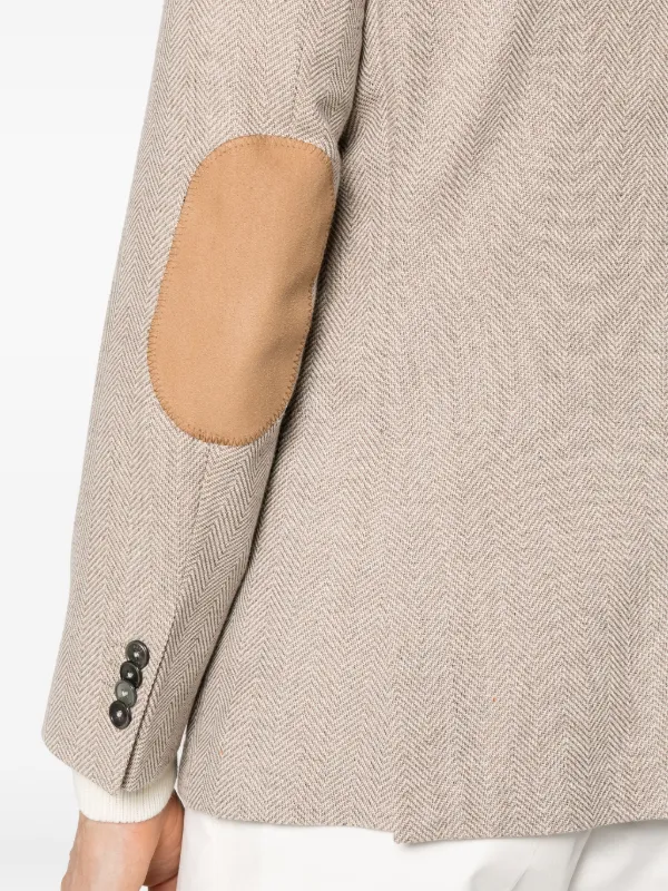 Herringbone blazer with elbow patches clearance