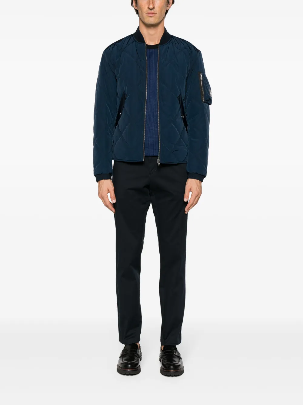 BOSS mid-rise straight-leg chinos - Blauw