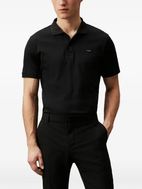 Calvin Klein logo plaque polo shirt
