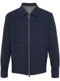 BOSS checked zip-up shirt jacket - Blue