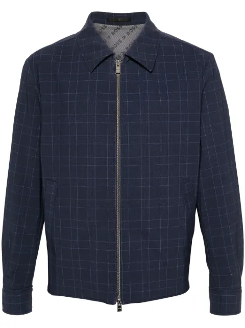 BOSS sobrecamisa con cuadros estampado y cierre