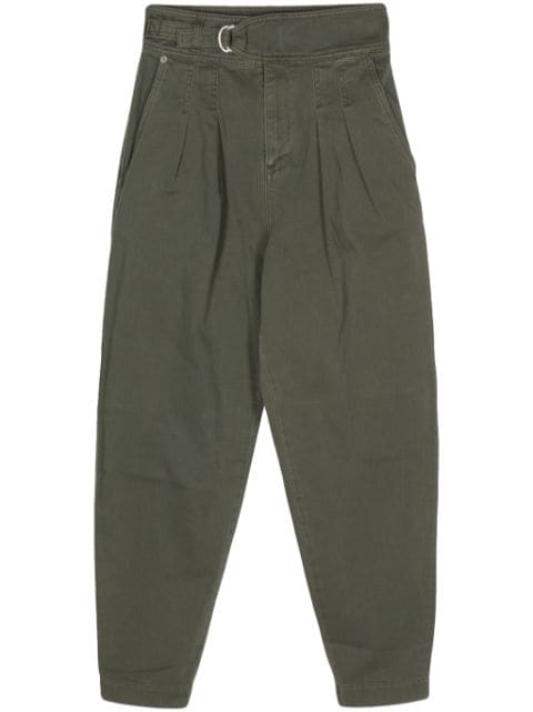 BOSS pleated tapered cotton trousers