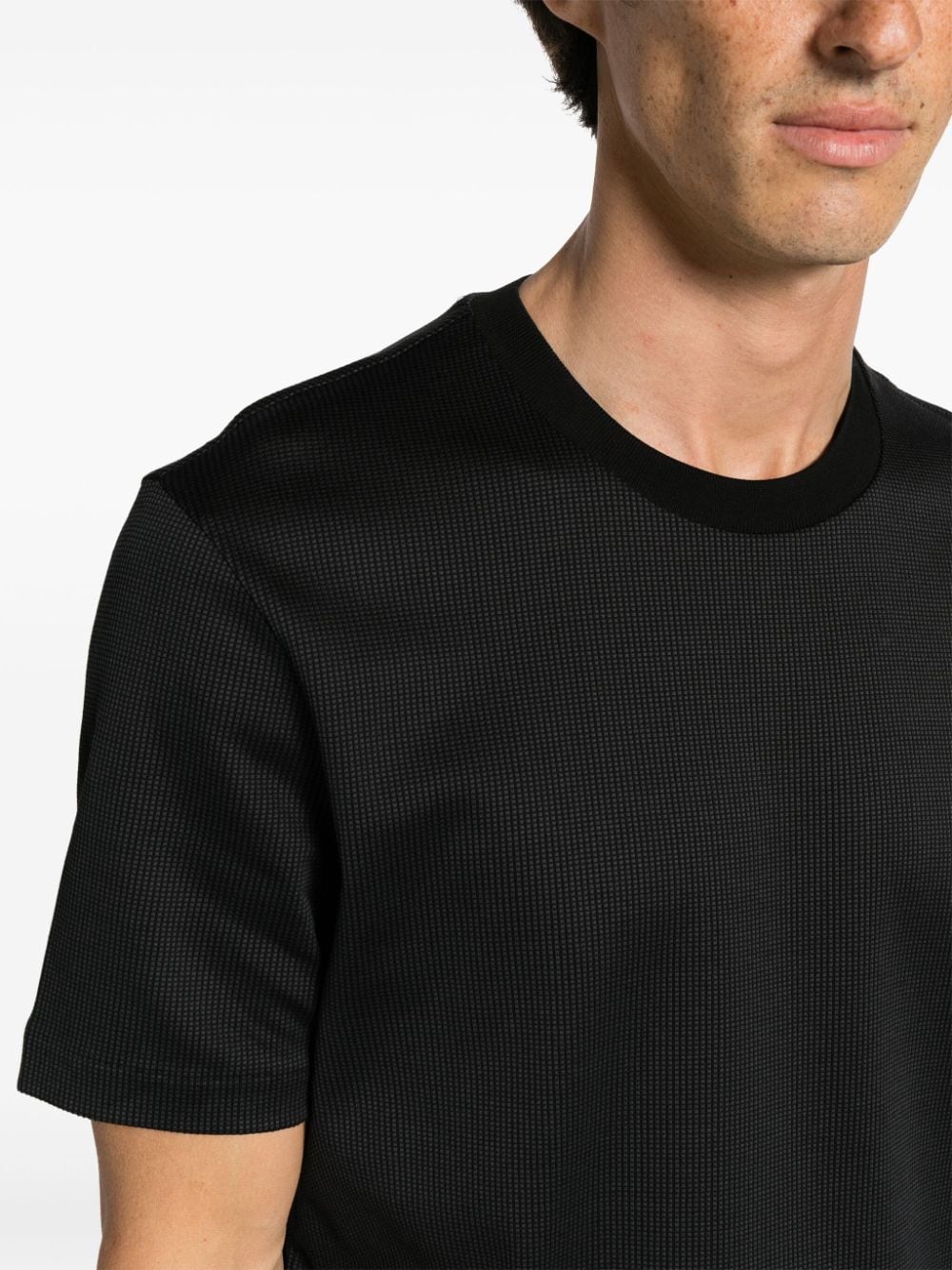 Shop Hugo Boss Crew-neck Cotton T-shirt In Black