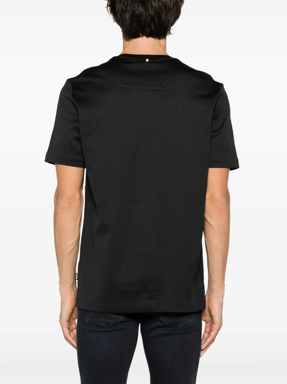 Shop Hugo Boss Crew-neck Cotton T-shirt In Black