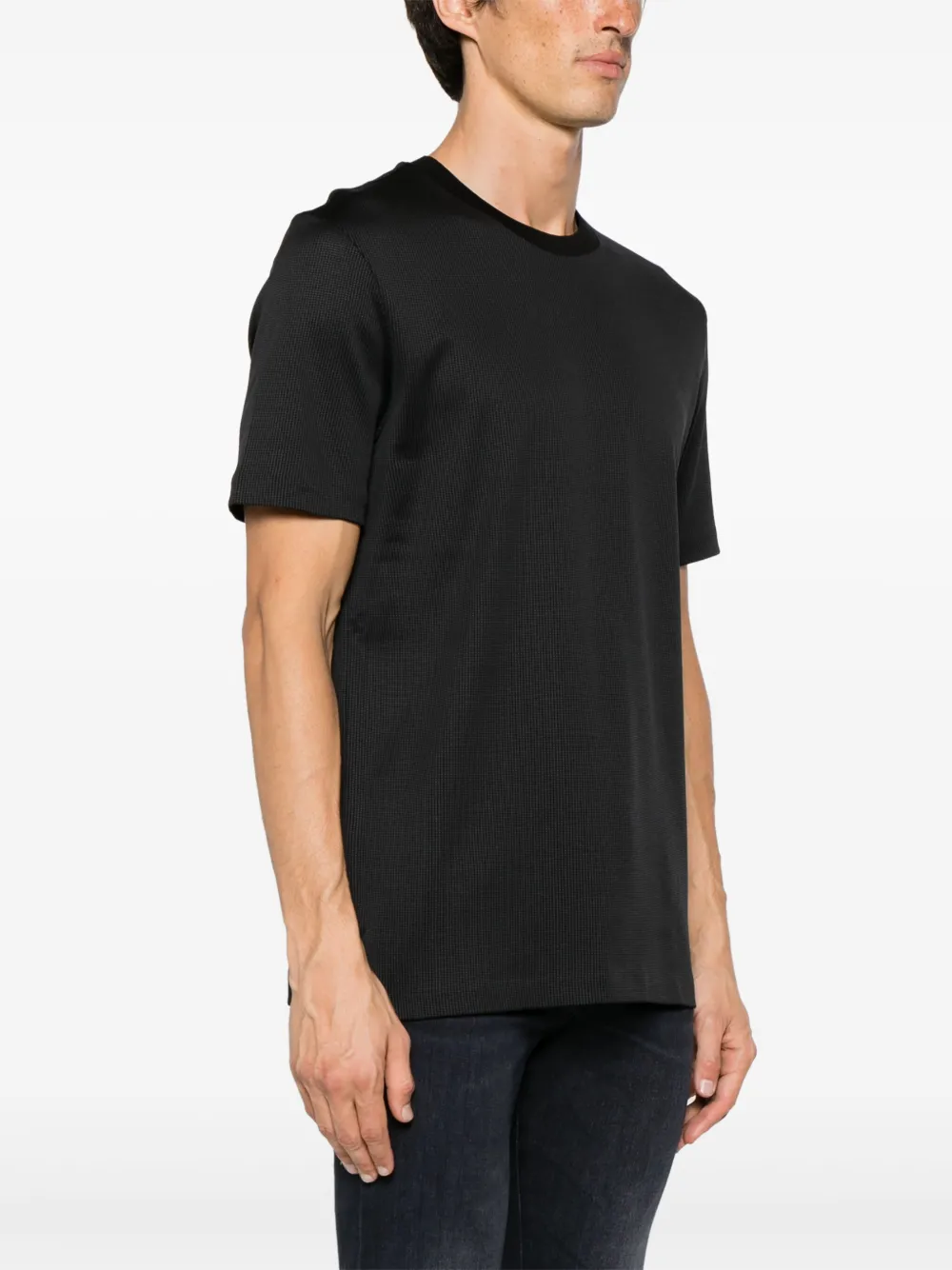 Shop Hugo Boss Crew-neck Cotton T-shirt In Black