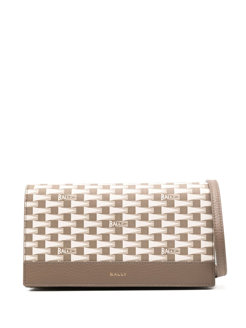 Bally Pennant Leather Crossbody Bag In Neutrals