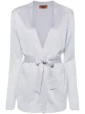 Missoni metallic-threading belted cardigan - Silver