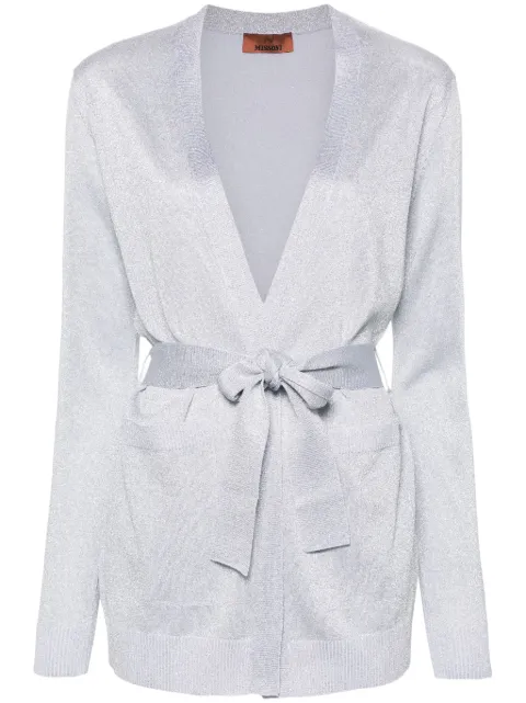 Missoni metallic-threading belted cardigan