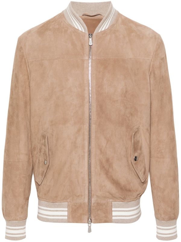 Eleventy zip-up Suede Bomber Jacket - Farfetch