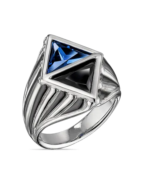Anabela Chan 18k white gold Signet sapphire diamond ring