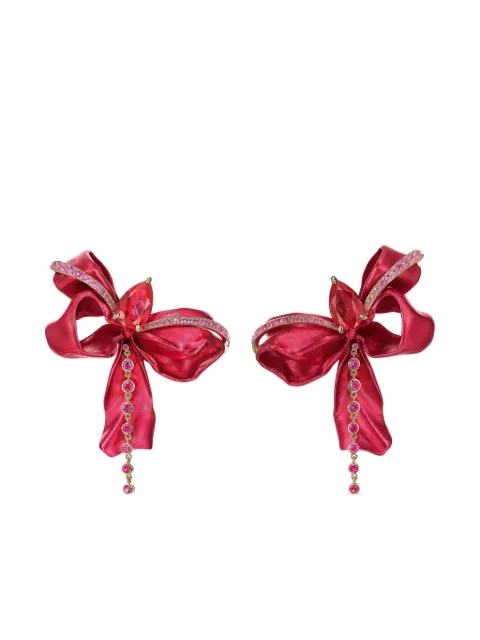Anabela Chan 18kt yellow gold Cupid's Bow ruby earrings