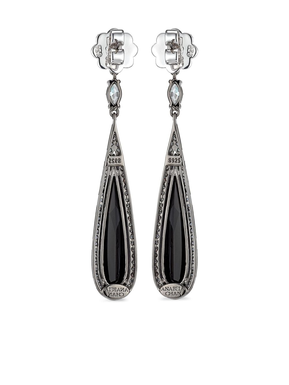 Shop Anabela Chan 18kt White Gold Shard Diamond Earrings In Black