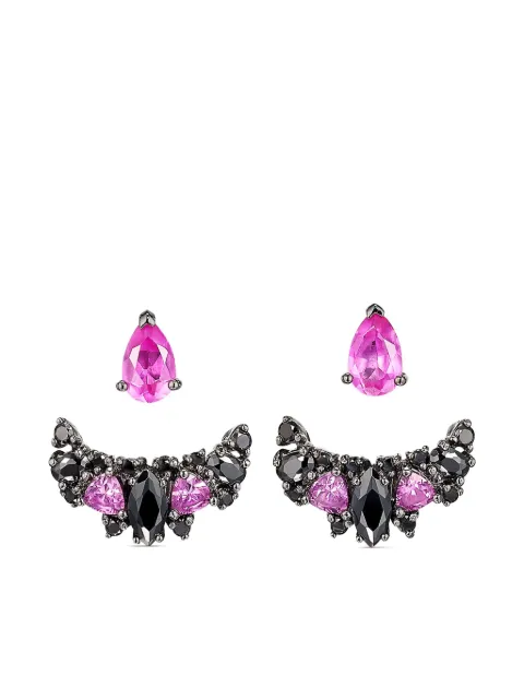 Anabela Chan rhodium Twinkle sapphire and diamond earrings