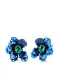 Anabela Chan 18kt white gold Poppy emerald and sapphire earrings - Blue