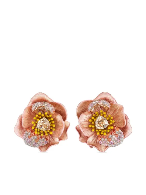 Anabela Chan 18kt yellow gold vermeil Bloom sapphire and diamond earrings