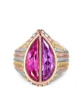 Anabela Chan 18kt gold vermeil Amethyst Pear Signet ring - Pink