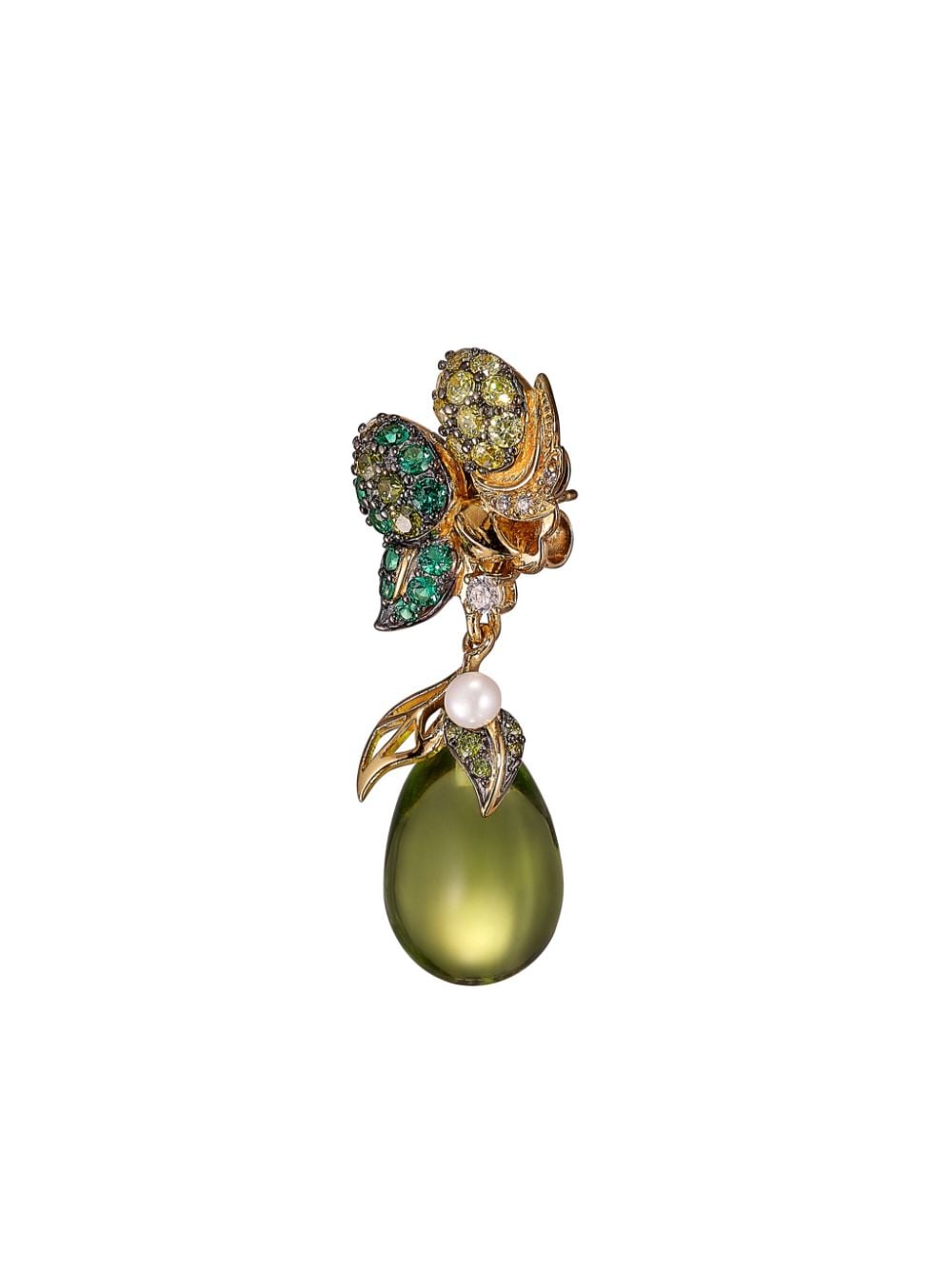 Shop Anabela Chan 18kt Gold Appleberry Multi-stone Earrings In Green