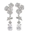 Anabela Chan 18kt white gold Orchid diamond cocktail earrings - Silver
