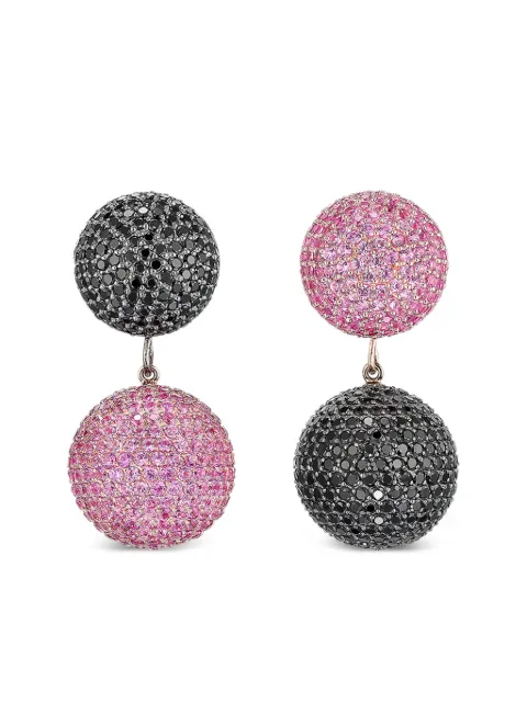 Anabela Chan 18k rose gold vermeil Bauble sapphire and diamond earrings