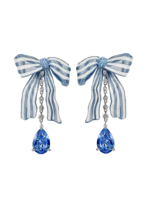 Anabela Chan 18kt gold vermeil Gingham sapphire and diamond earrings