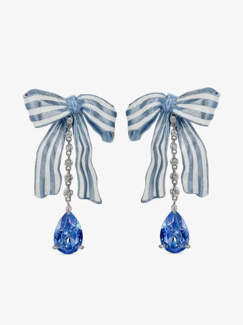 Anabela Chan 18kt gold vermeil Gingham sapphire and diamond earrings