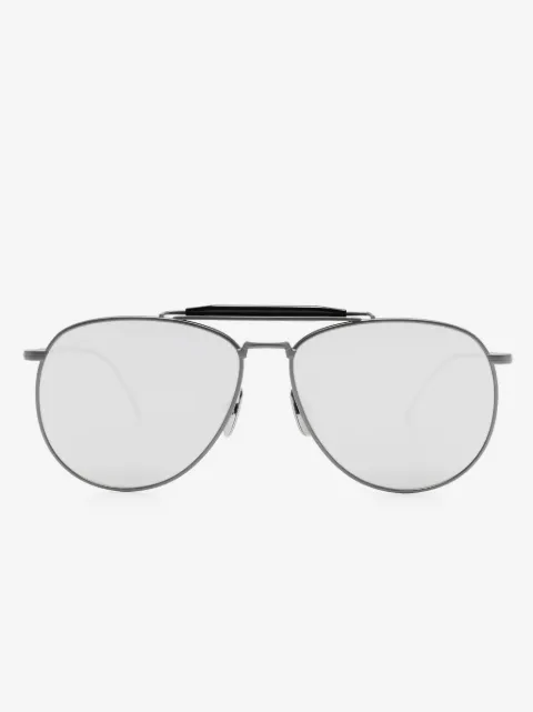 Thom Browne Eyewear pilot-frame mirrored sunglasses
