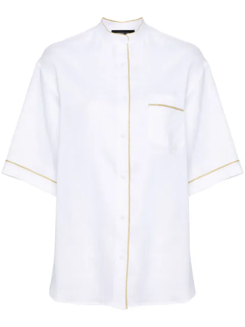 Fabiana Filippi camisa de chambray con ribete de mostacillas