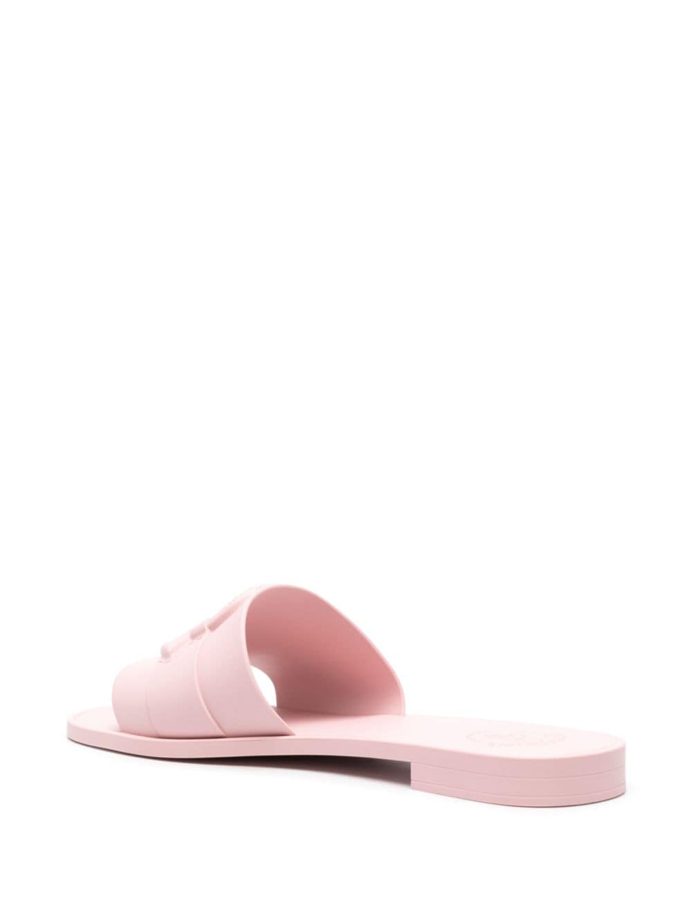 Shop Moncler Mon Logo-embossed Slides In 粉色