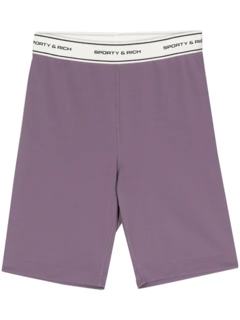 Sporty & Rich logo-raised biker shorts