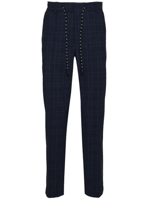 BOSS checked mid-rise tapered trousers