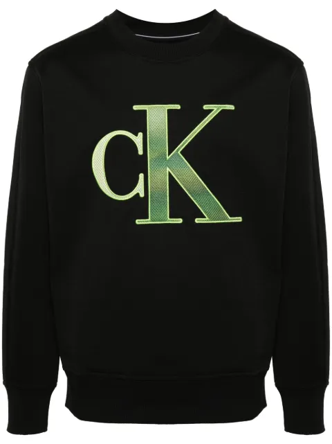 Calvin Klein Jeans perforated logo-patch sweatshirt
