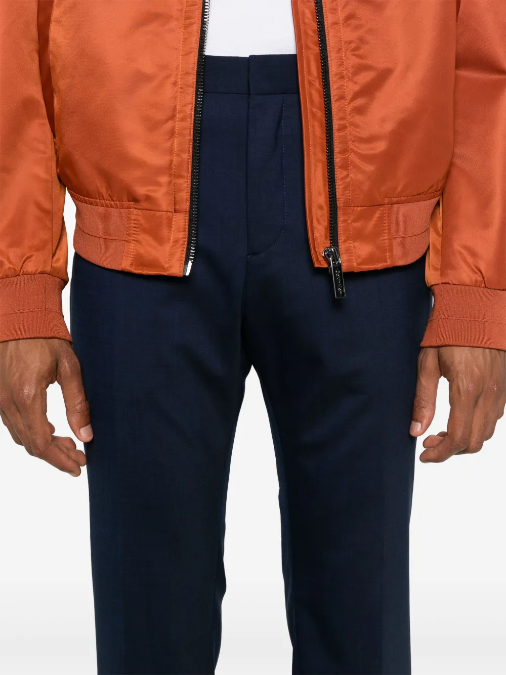 Calvin Klein Tapered Wool-blend Tailored Trousers In Blue