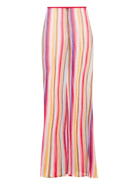 Missoni striped crochet-knit flared trousers