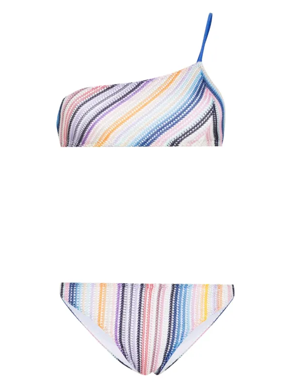Missoni Striped one shoulder Bikini Farfetch